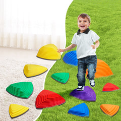 Kids Balance Stepping Stones Sensory Obstacle Course 12 PCS Outdoor Indoor