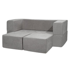 Modular Kids Play Couch 4Pcs DIY Creative Child Sectional Sofa Dark Grey