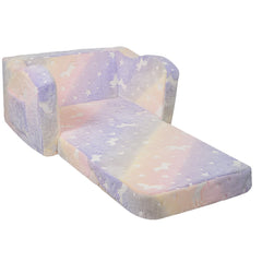 Foldable Baby Chair 2-in-1 Baby Lounger Couch Glow in Dark Kids Sofa