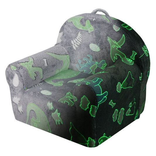Toddler Chair Glow in the Dark Plush Baby Chair Playroom Furniture Grey