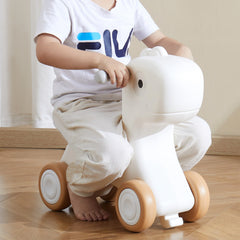 3 in 1 Rocking Horse for Toddlers 1-3 Years, Baby Rocking Horse with Detachable Balance Board and 4 Smooth Wheels, Support up to 80 lbs HDPE Material Kids Ride on Toy, Swinging, Orange