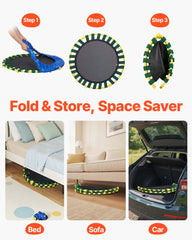 3FT Trampoline for Kids, 92 cm Trampolines Indoor/Outdoor Trampoline for Toddlers, Foldable Mini Baby Trampoline with Foam Handle, Recreational Trampoline Birthday Gift for 3+ Years Kids