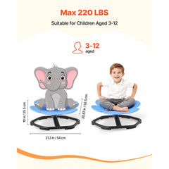 Kids Swivel Chair, 220 lbs Capacity, Flower Shape Sensory Spinning Chair, Autistic Kids Sensory Toy Seat with Non-Slip Metal Base, Toddler Sit & Spin Seat for Coordination Balance Focus, Blue