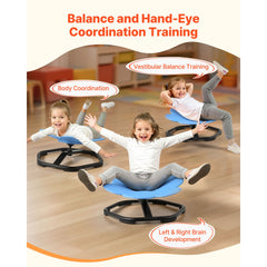 Kids Swivel Chair, 220 lbs Capacity, Flower Shape Sensory Spinning Chair, Autistic Kids Sensory Toy Seat with Non-Slip Metal Base, Toddler Sit & Spin Seat for Coordination Balance Focus, Blue