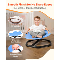 Kids Swivel Chair, 220 lbs Capacity, Flower Shape Sensory Spinning Chair, Autistic Kids Sensory Toy Seat with Non-Slip Metal Base, Toddler Sit & Spin Seat for Coordination Balance Focus, Blue