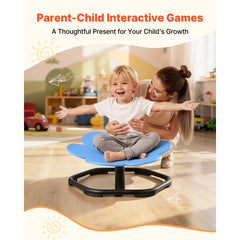 Kids Swivel Chair, 220 lbs Capacity, Flower Shape Sensory Spinning Chair, Autistic Kids Sensory Toy Seat with Non-Slip Metal Base, Toddler Sit & Spin Seat for Coordination Balance Focus, Blue