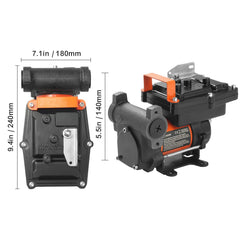 Fuel Transfer Pump 12V 15 GPM 1/4 HP Diesel Pump with Auto Fuel Nozzle