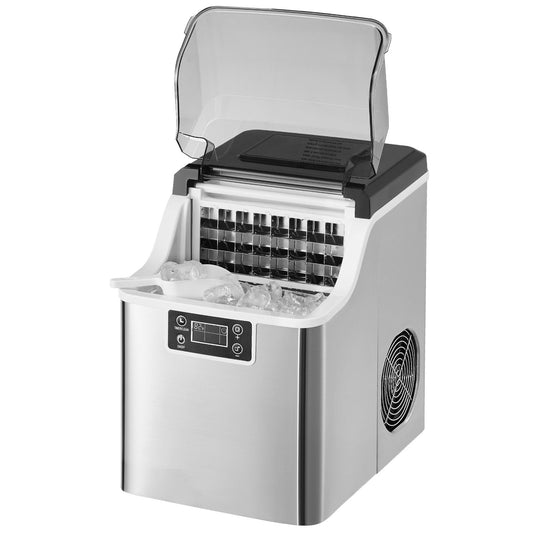 Portable Countertop Ice Maker 45Lbs/24H Self-Cleaning with Scoop Basket