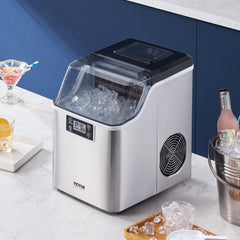 Portable Countertop Ice Maker 45Lbs/24H Self-Cleaning with Scoop Basket