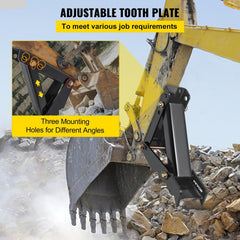 45.7 cm Backhoe Thumb, 12 mm Teeth Thickness Heavy Duty Excavator Thumb, Black Steel Weld On Thumb Attachments with 12mm Bolt-On Design Adjustable Mechanical Thumb for Backhoe/Excavator