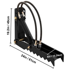 61cm Hydraulic Backhoe Excavator Thumb Attachments Weld On 1.27cm Teeth Thick Steel Plate Assembly 12MM Bolt-On Design with Hydraulic Cylinder