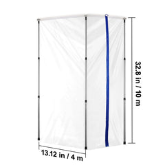 Dust Barrier Poles, 10 Ft Barrier Poles, Dust Barrier System with 4 Telescoping Poles, Magnetic Zipper, Carry Bag and 32.8x13.12 Ft Plastic Film, for Interior Decoration, Painting