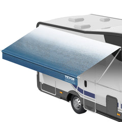 RV Awning Fabric Replacement, 3.72m Fabric Length for 3.96mAwning, Heavy Duty 3-Ply 16oz PVC Camper Awning Fabric, Waterproof & UV Protection Outdoor Canopy for RV, Trailer, Motorhome, Blue Fade