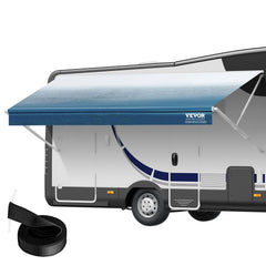 RV Awning Fabric Replacement, 3.72m Fabric Length for 3.96mAwning, Heavy Duty 3-Ply 16oz PVC Camper Awning Fabric, Waterproof & UV Protection Outdoor Canopy for RV, Trailer, Motorhome, Blue Fade