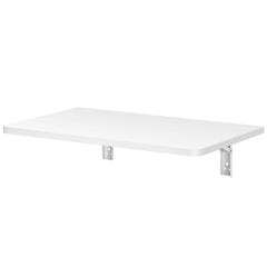 Wall Mounted Folding Table, Wall Mount Drop Leaf Tables, Wooden Floating Desk for Dining, Laundry Room, Office, 23.6" x 15.6" Fold Down Desk with Carbon Steel Bracket