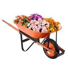 Wheelbarrow Cart One Wheel Garden Dump Cart 330 lbs Yard Utility Cart