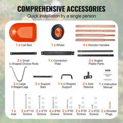 Wheelbarrow Cart One Wheel Garden Dump Cart 330 lbs Yard Utility Cart