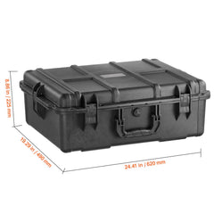 Weatherproof Hard Case, Heavy Duty Protective Dry Box Case with Pre-cut Foam, and Retractable Pull Handles for Travel, Hunting, Military, Tactical, IP67 Waterproof Case for Cameras (56.1x37x26)