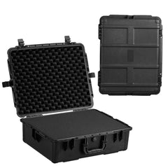 Weatherproof Hard Case, Heavy Duty Protective Dry Box Case with Pre-cut Foam, and Retractable Pull Handles for Travel, Hunting, Military, Tactical, IP67 Waterproof Case for Cameras (56.1x37x26)