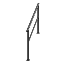 Handrails for Outdoor Steps, 4-5 Step Stair Hand Rail Kit, Transitional Carbon Steel Railings with Installation Kit, Stair Rails for Seniors, Concrete Steps & Porch & Deck, Black Square Tube