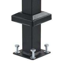 Handrails for Outdoor Steps, 4-5 Step Stair Hand Rail Kit, Transitional Carbon Steel Railings with Installation Kit, Stair Rails for Seniors, Concrete Steps & Porch & Deck, Black Square Tube