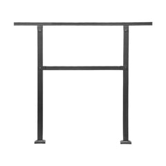Outdoor Handrails for Steps, 2-3 Step Stair Rail Kit, Black Square Tube with Horizontal Bar, Carbon Steel Support Rails for Seniors, Concrete & Deck Stairs, Easy Installation