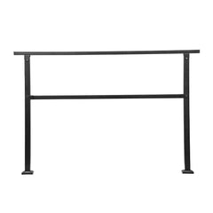 Outdoor Handrails for Steps, 4-5 Step Stair Rail Kit, Black Square Tube with Horizontal Bar, Carbon Steel Support Rails for Seniors, Concrete & Deck Stairs, Easy Installation