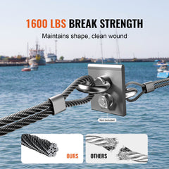 T316 Stainless Steel Cable 3.18mm 7x7 Steel Wire Rope 152.4m Cable Railing