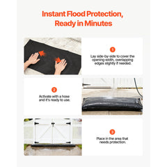 Flood Barrier, 10 Pack, 430 x 830 mm Flood Bags with Bucket, Reusable Water Absorbent Barrier Activated by Water, Sandless Sandbags Blockage, Flooding Prevention Bags for Door, Basement, Garage