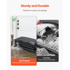 Flood Barrier, 10 Pack, 430 x 830 mm Flood Bags with Bucket, Reusable Water Absorbent Barrier Activated by Water, Sandless Sandbags Blockage, Flooding Prevention Bags for Door, Basement, Garage