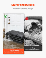 Flood Barrier, 10 Pack, 430 x 830 mm Flood Bags with Bucket, Reusable Water Absorbent Barrier Activated by Water, Sandless Sandbags Blockage, Flooding Prevention Bags for Door, Basement, Garage