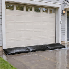 Flood Barrier, 10 Pack, 430 x 830 mm Flood Bags with Bucket, Reusable Water Absorbent Barrier Activated by Water, Sandless Sandbags Blockage, Flooding Prevention Bags for Door, Basement, Garage