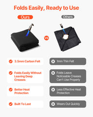 Carbon Felt Welding Blankets, 2-Pack 508mm x 914mm Flame Retardant Welding Blanket, Up to 1800°F Heat Resistant Safety Protection Blanket, 3.5mm Thickened Carbon Fiber Fireproof Insulation Mat