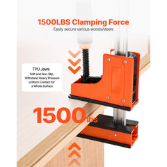 Bar Clamps for Woodworking, 2-Pack 76.2 cm Parallel Clamp Set, F-Clamp with 680 kg Load Limit, Even Pressure, High-strength Plastic and Carbon Steel, for Woodworking Metal Working, Orange
