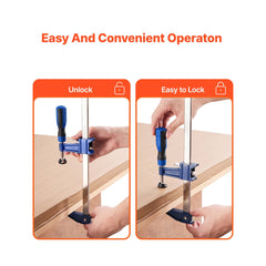 Bar Clamps for Woodworking, 2-Pack 91.4 cm Opening, Lockable F-Clamp with 272 kg Load Limit,63.5 mm Depth, Cast Iron and Carbon Steel, Easy to Use, Wood Clamps for Woodworking Metal Working