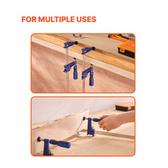 Bar Clamps for Woodworking, 2-Pack 91.4 cm Opening, Lockable F-Clamp with 272 kg Load Limit,63.5 mm Depth, Cast Iron and Carbon Steel, Easy to Use, Wood Clamps for Woodworking Metal Working