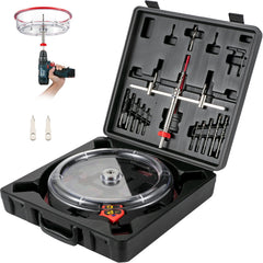 Adjustable Hole Saw Cutter Kit, 1-5/8\" to 11-13 /16\" (40-300 mm), Recessed Hole Saw with PC Dust Shield, Two Replaceable Pilot Drill Bits, for Recessed Lights, Ceiling Speakers, Vent Holes