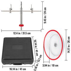 Adjustable Hole Saw Cutter Kit, 1-5/8\" to 11-13 /16\" (40-300 mm), Recessed Hole Saw with PC Dust Shield, Two Replaceable Pilot Drill Bits, for Recessed Lights, Ceiling Speakers, Vent Holes