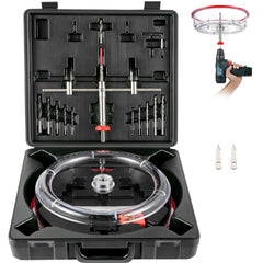 Adjustable Hole Saw Cutter Kit, 1-5/8\" to 11-13 /16\" (40-300 mm), Recessed Hole Saw with PC Dust Shield, Two Replaceable Pilot Drill Bits, for Recessed Lights, Ceiling Speakers, Vent Holes
