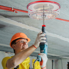 Adjustable Hole Saw Cutter Kit, 1-5/8\" to 11-13 /16\" (40-300 mm), Recessed Hole Saw with PC Dust Shield, Two Replaceable Pilot Drill Bits, for Recessed Lights, Ceiling Speakers, Vent Holes