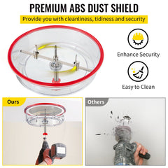 Adjustable Hole Saw Cutter Kit, 1-5/8" to 8" (40-200 mm), Two Replaceable Pilot Drill Bits, Twin Blade Recessed Hole Saw with PC Dust Shield, for Recessed Lights, Ceiling Speakers, Vent Holes