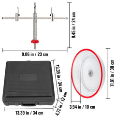 Adjustable Hole Saw Cutter Kit, 1-5/8" to 8" (40-200 mm), Two Replaceable Pilot Drill Bits, Twin Blade Recessed Hole Saw with PC Dust Shield, for Recessed Lights, Ceiling Speakers, Vent Holes