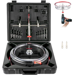 Adjustable Hole Saw Cutter Kit, 1-5/8" to 8" (40-200 mm), Two Replaceable Pilot Drill Bits, Twin Blade Recessed Hole Saw with PC Dust Shield, for Recessed Lights, Ceiling Speakers, Vent Holes