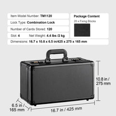 Graded Card Storage Box, 4 Slots, Graded Sports Cards Holder Carrying Case with Coded Lock Foam Dividers, for 120 PSA Graded Cards 84 BGS Cards 96 SGC Cards 428 Top Loaders or 999+ Loose Cards