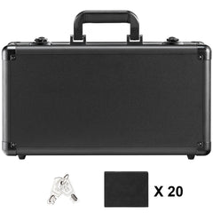 Graded Card Storage Box, 4 Slots, Graded Sports Cards Holder Carrying Case with Key Lock Foam Dividers, for 96 PSA Graded Cards 68 BGS Cards 76 SGC Cards 348 Top Loaders or 999+ Loose Cards