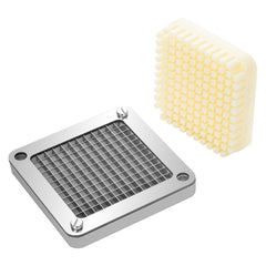 Replacement Chopper Blade, 1/4 inch, 3 PCS French Fry Blade Assembly with 6 Extra Knives, Stainless Steel Dicer Parts and Push Block for Cutting Potatoes Carrots Onions Cucumbers Mushrooms