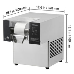 Commercial Snowflake Ice Machine, 176.4LBS/24H Snowflake Ice Maker, Stainless Steel Ice Shaver Machine, Electric Snow Cone Maker, Air Cooling System for Rapid Heat Dissipation, for Bakery, Cafe