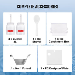 Commercial Snowflake Ice Machine, 276LBS/24H Snowflake Ice Maker, Stainless Steel Ice Shaver Machine, Electric Snow Cone Maker, Air Cooling System for Rapid Heat Dissipation, for Bakery, Cafe