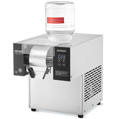 Commercial Snowflake Ice Machine, 375LBS/24H Snowflake Ice Maker, Stainless Steel Ice Shaver Machine, Electric Snow Cone Maker, Air Cooling System for Rapid Heat Dissipation, for Bakery, Cafe