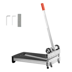 330mm Vinyl Floor Cutter, 16mm Thick Laminate Flooring Cutter with 15°/30°/45° Adjustable Angle Settings, Flexible Wheels, Telescoping Handle, Cuts Engineered Wood, LVT, VCT, SPC, LVP, WPC